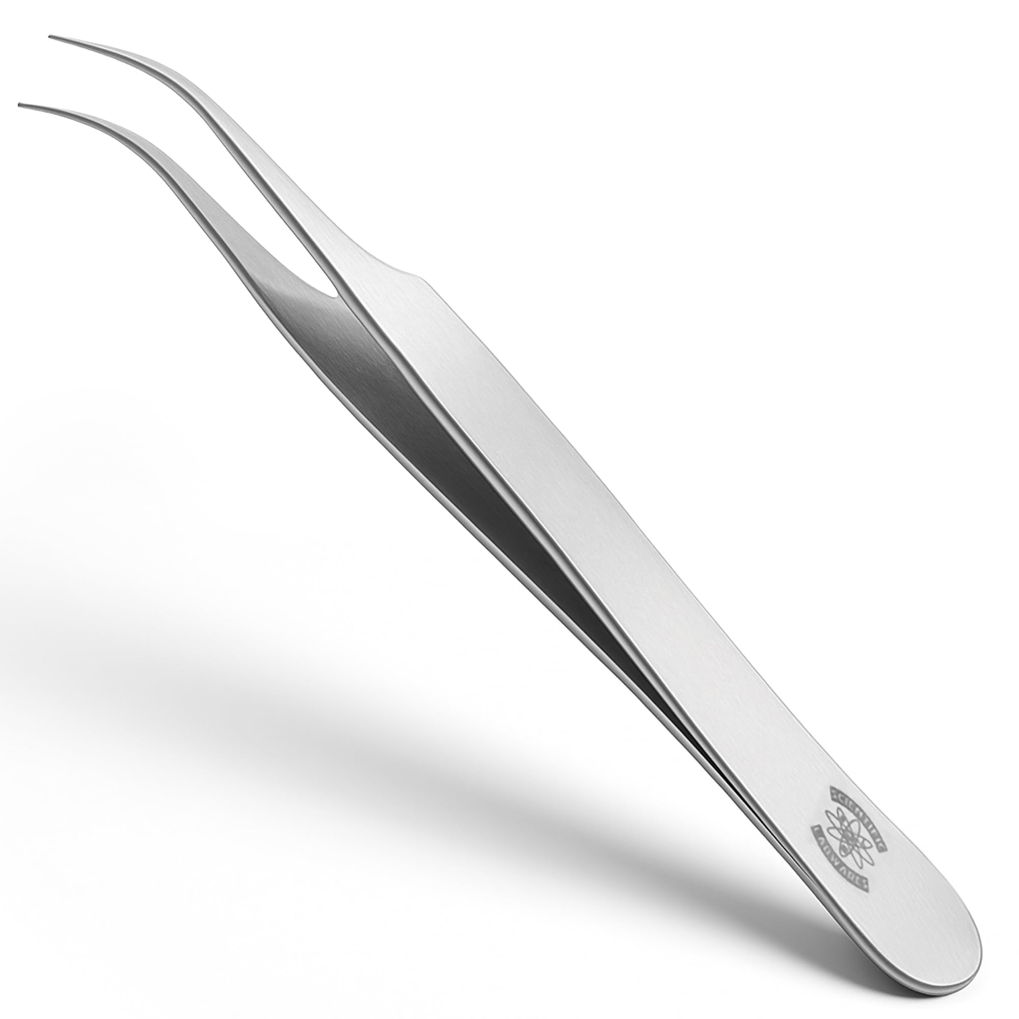 Scientific Labwares High Precision Stainless Steel Lab Forceps with Curved Very Fine Tips