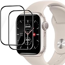 Carantee Verre trempé pour Apple Watch Series 7/8/9(45mm) Vitre Protection, 3D Full Cover Sans Bulle Film, Anti Rayures, 0,15mm Haute définition, 2 Pièce HD Ultra Apple Watch 45mm Protection écran
