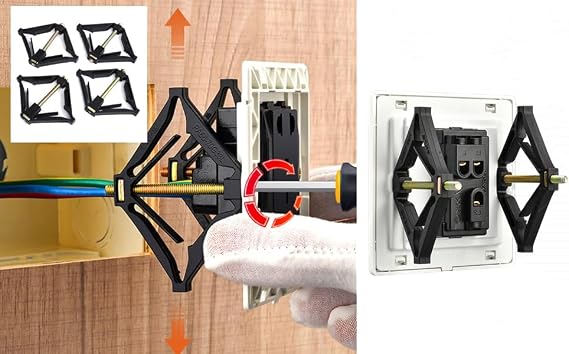 10 Pieces Wall Electrical Box Repair Kit, 86mm Standard Switch and Socket Cassette Repairer, Reinforced Support Rod for Damaged Wall Mount Junction Box Restoration