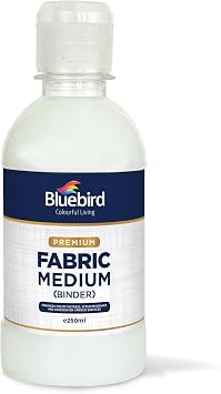 BLUEBIRD Fabric Medium - Textile Medium for Fabric Painting, Prevents Flaking, Ideal for Clothes, Accessories, and More 8.5 Fl Oz / 250 ML