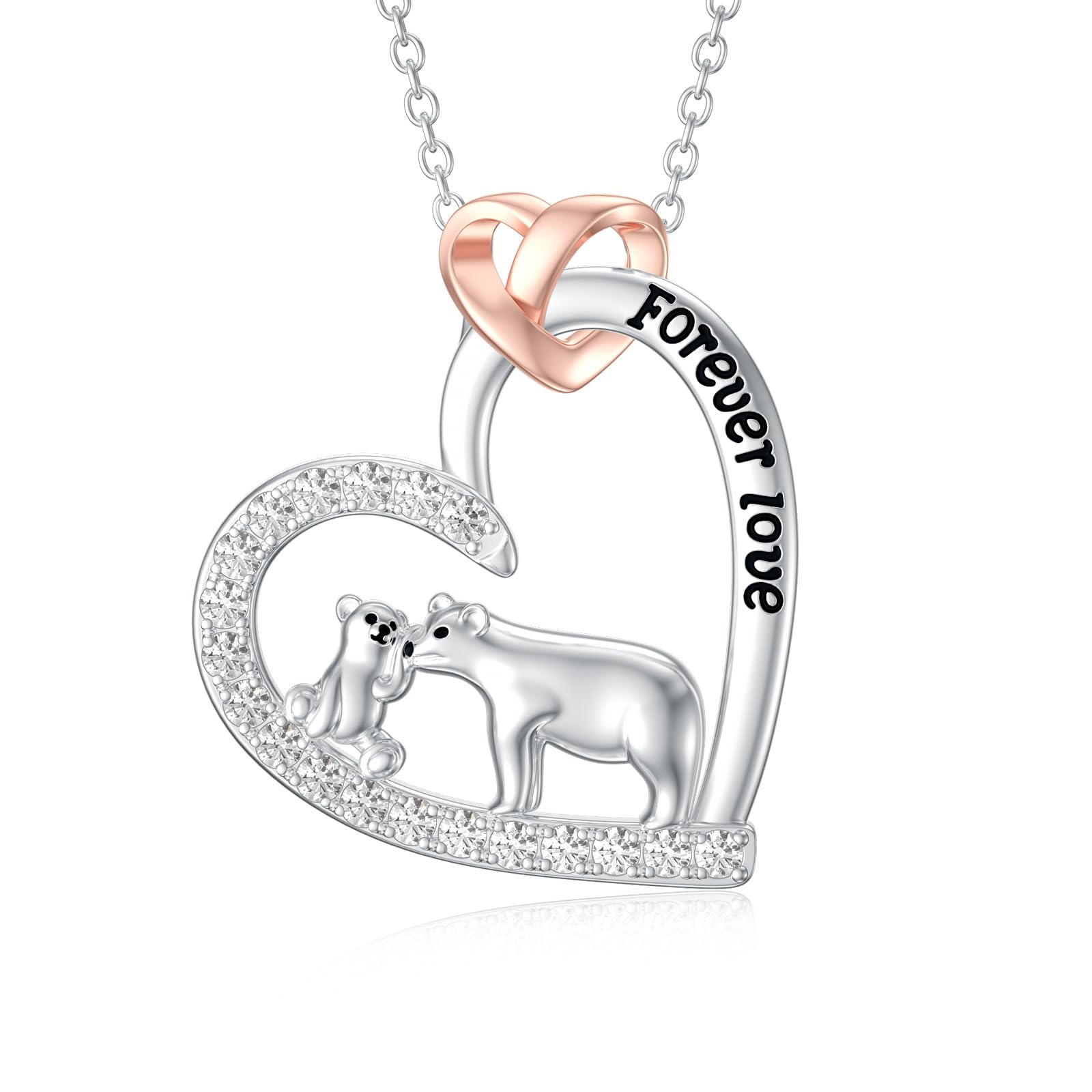 Seiyang Collar de plata de ley 925 con diseño de elefante/oso/dinosaurio para el día de la madre, regalo para el día de la madre, hija, hijo, joyería para mamá y mujer