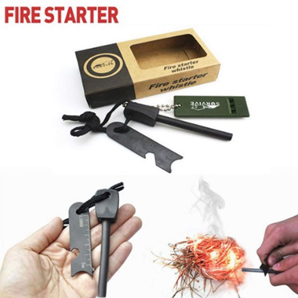 Kit De Survie Allume-feu Au Magnésium - Génère Du Feu En 1 Minute Kit De Survie Allume-feu Au Magnésium - Génère Du Feu En 1 Minute