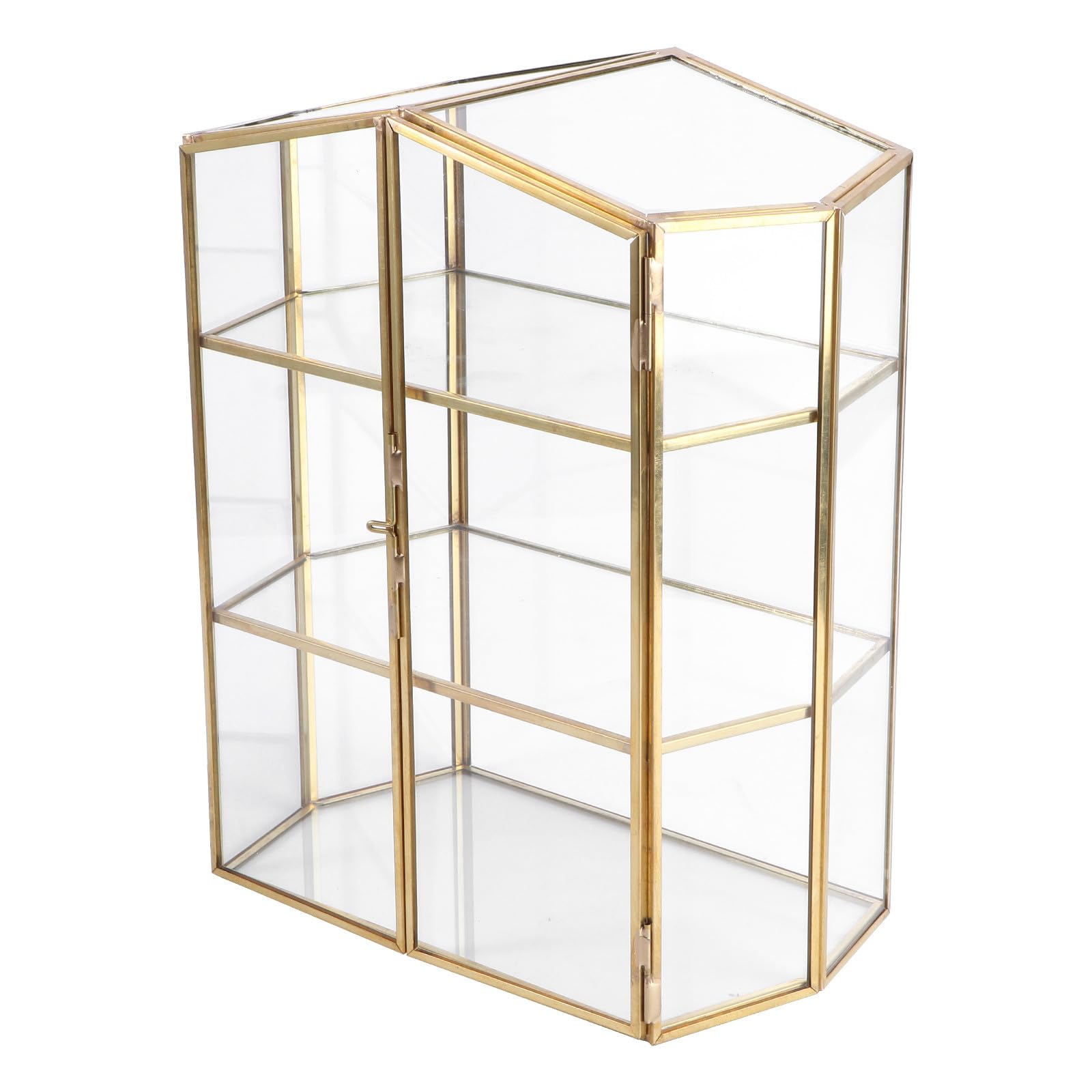 1pezzi Organizer Cosmetici e Gioielli in Vetro Strati Compatto Contenitore Portagioie da Scrivania Resistente e Salvaspazio per Trucco e Accessori