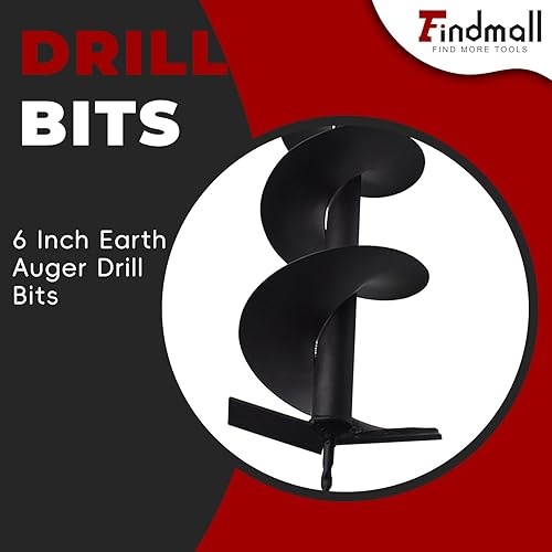 Miniatura 2 de findmall Brocas de taladro de tierra de 4, 6, 8, 10, 12 pulgadas, para excavadora de agujeros de poste de gas (6 pulgadas)