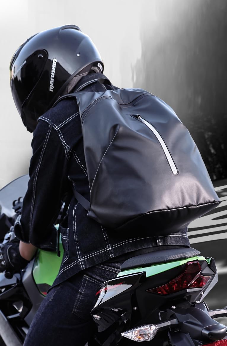 Motorrad-Rucksack, reflektierende Motorradhelmtasche, Rucksack für Herren und Damen, große Kapazität, wasserdicht, Reiserucksack, Schultertasche