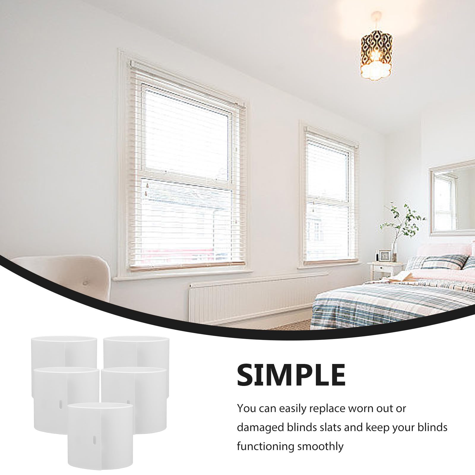 PACKOVE Lamelles pour Stores Verticaux PVC Blanc, Lot de 5 Pièces