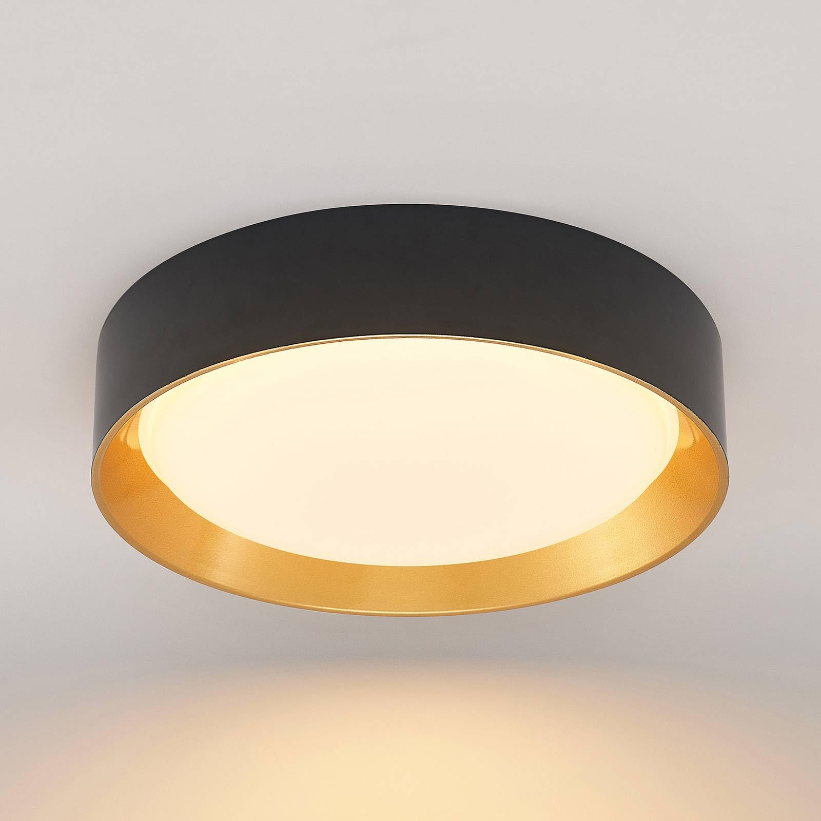 Lindby LED Deckenleuchte Kambia (Modern) in Schwarz aus Aluminium (1 flammig,) - Lampe Deckenlampe Wohnzimmerleuchte