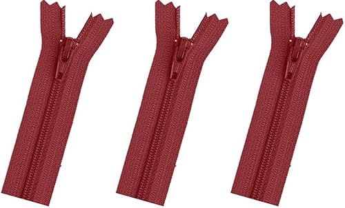 Falda y vestido de nylon bobina ligera YKK cierre cremallera inferior para costura artesanía y ropa Elige tu longitud Cameo rojo # 520 Hecho en