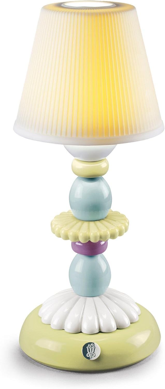 LLADRÓ Lotus Firefly Table Lamp. Green and Blue