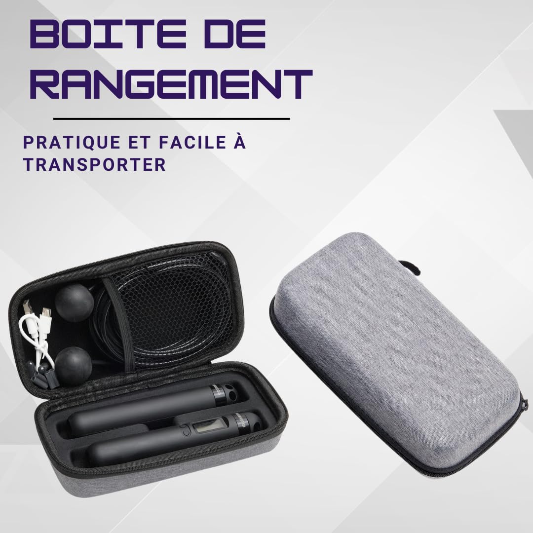 Corde à Sauter Connectée sans Fil avec Compteur Calories & Application – Rechargeable USB-C, Corde Fitness Réglable pour Entraînement Maison, Cardio, CrossFit, HIIT – Homme Femme Enfant