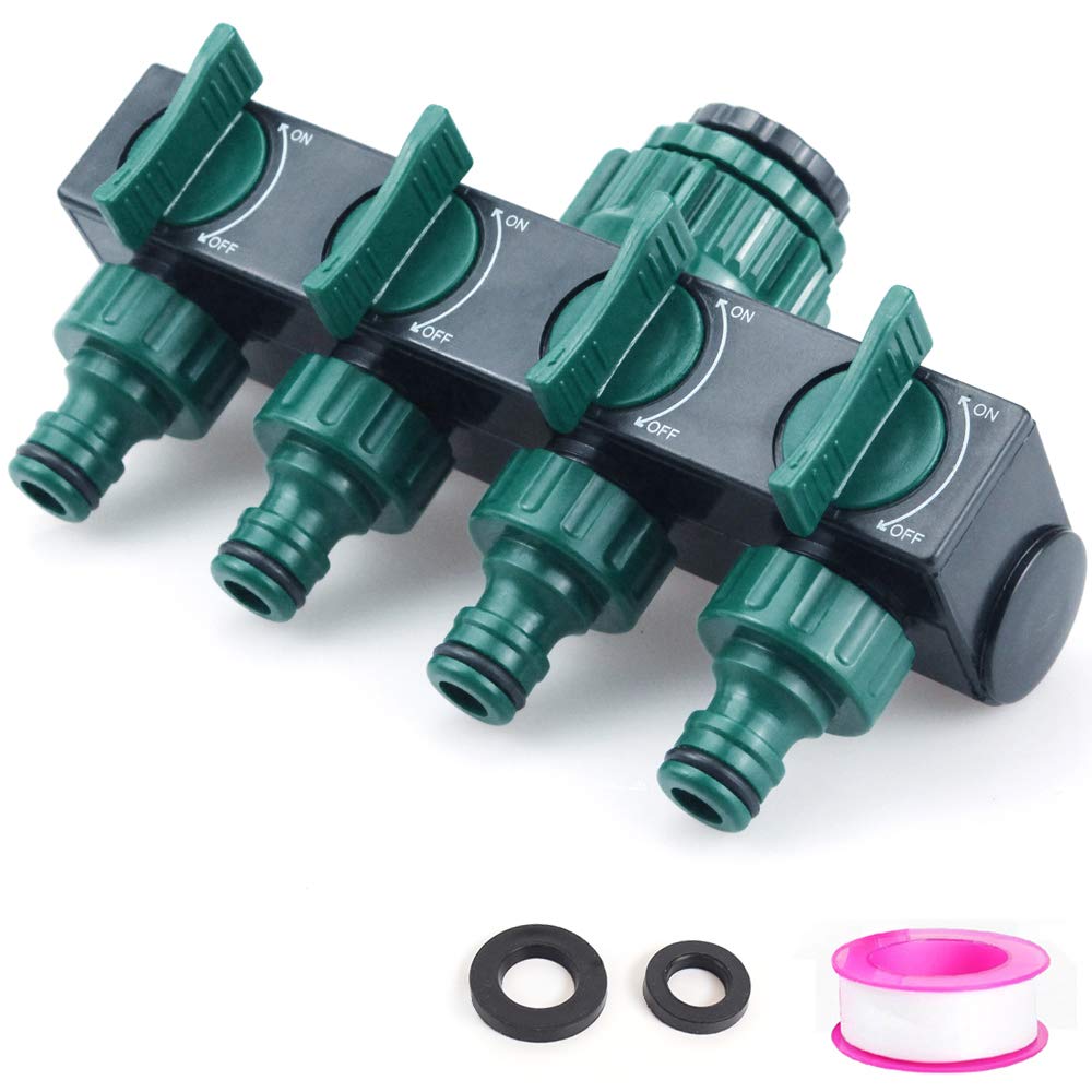 Buy HiFlo Garden Hose Valve Splitter 4 Way,Heavy Duty Faucet Manifold