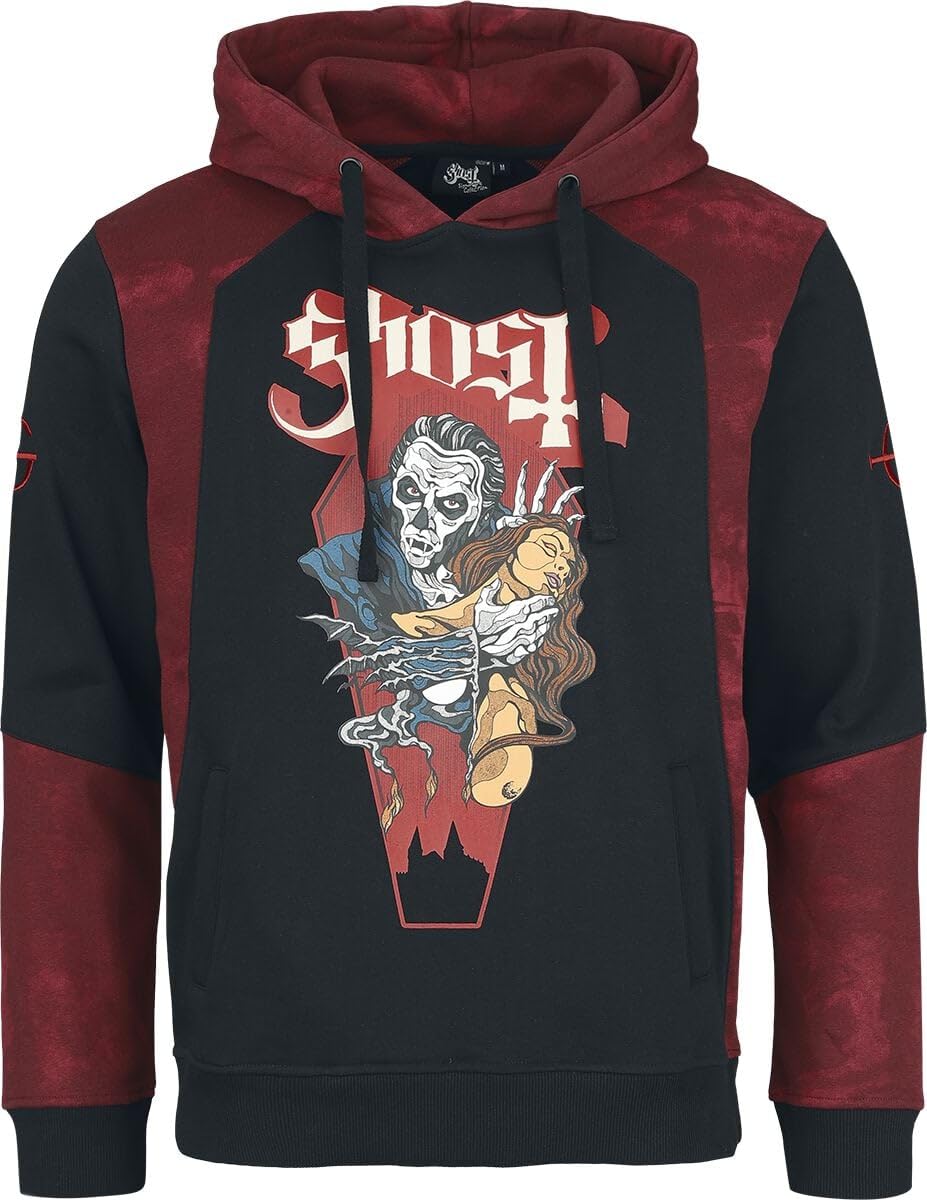 Ghost EMP Signature Collection Uomo Felpa con Cappuccio Nero/Rosso Scuro