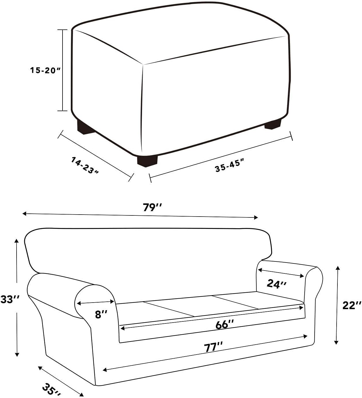 Easy-Going Ottoman L Bundles Sofa slipcover