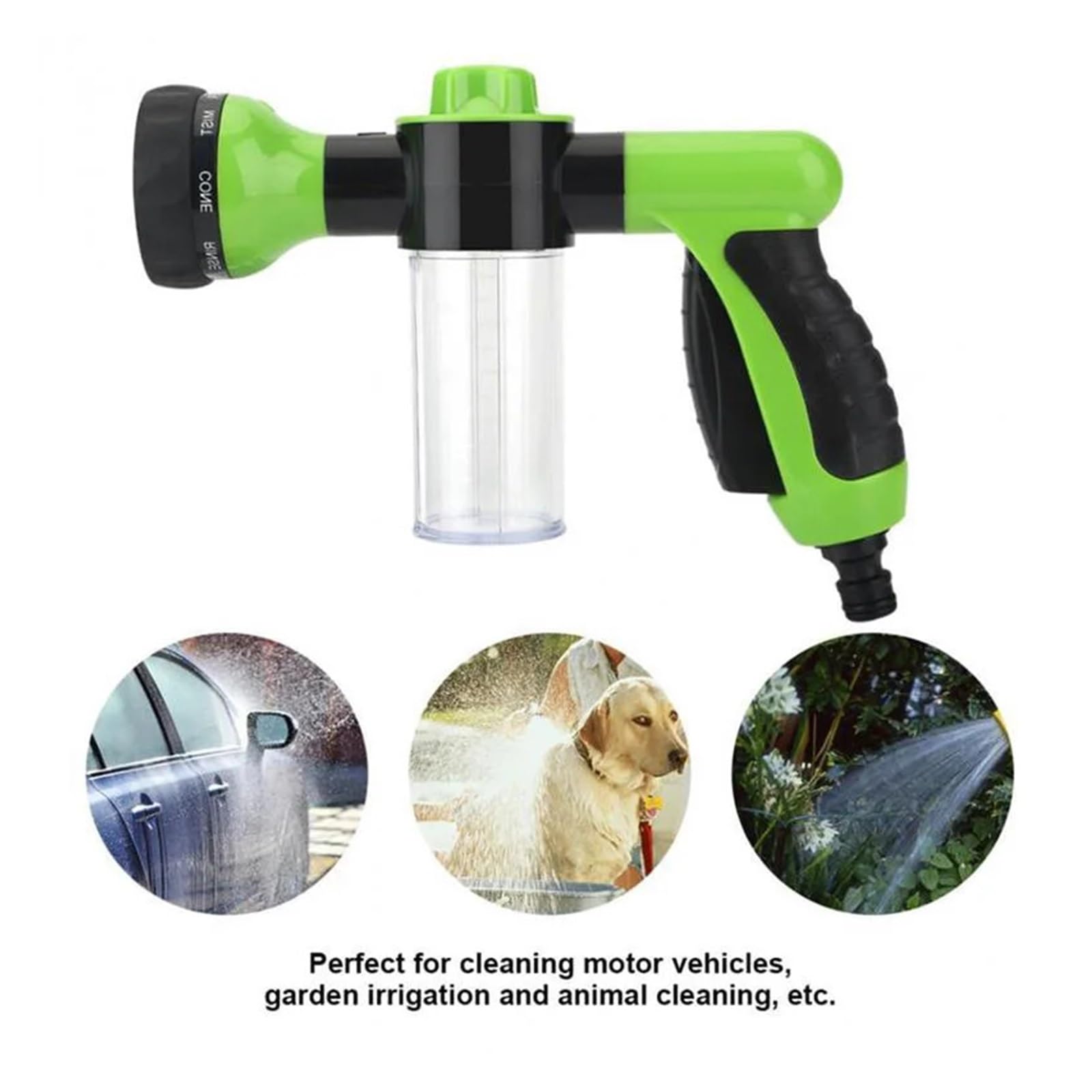 Pistolet d'arrosage avec embout multi-jets, Pulvérisateur d'eau à pression multicolore for l'irrigation du jardin et lavage de voiture(Yellow)