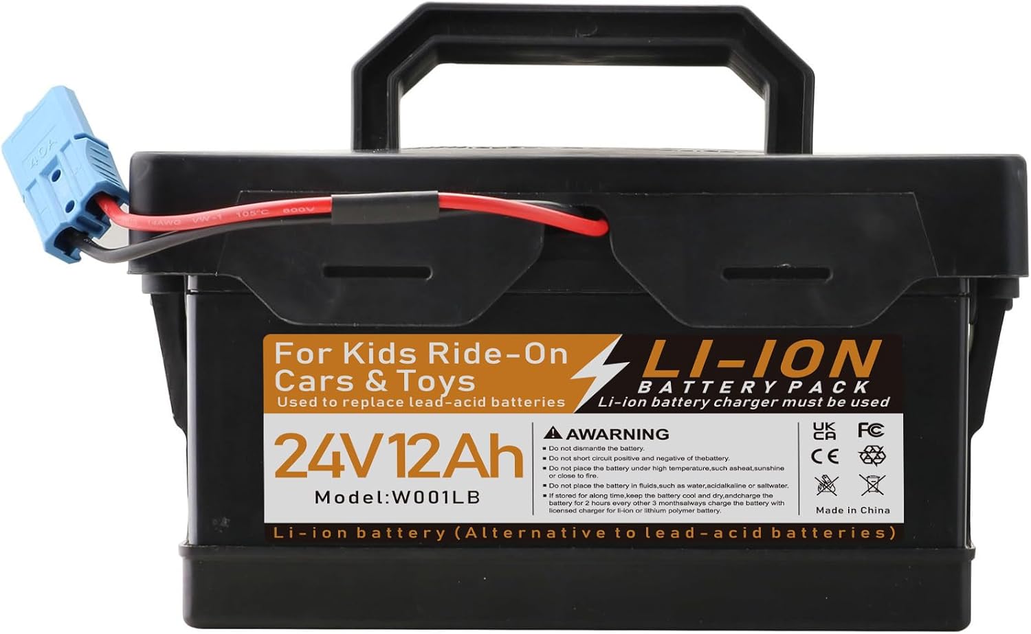 24V 12Ah Li-ion Battery,24 Volt Battery,Compatible with Dynacraft Realtree 24V Power Wheels UTVs Ride-On Toys & Cars,Lighter and Longer Lasting, Built in Equipped Charger and Connector Plug.