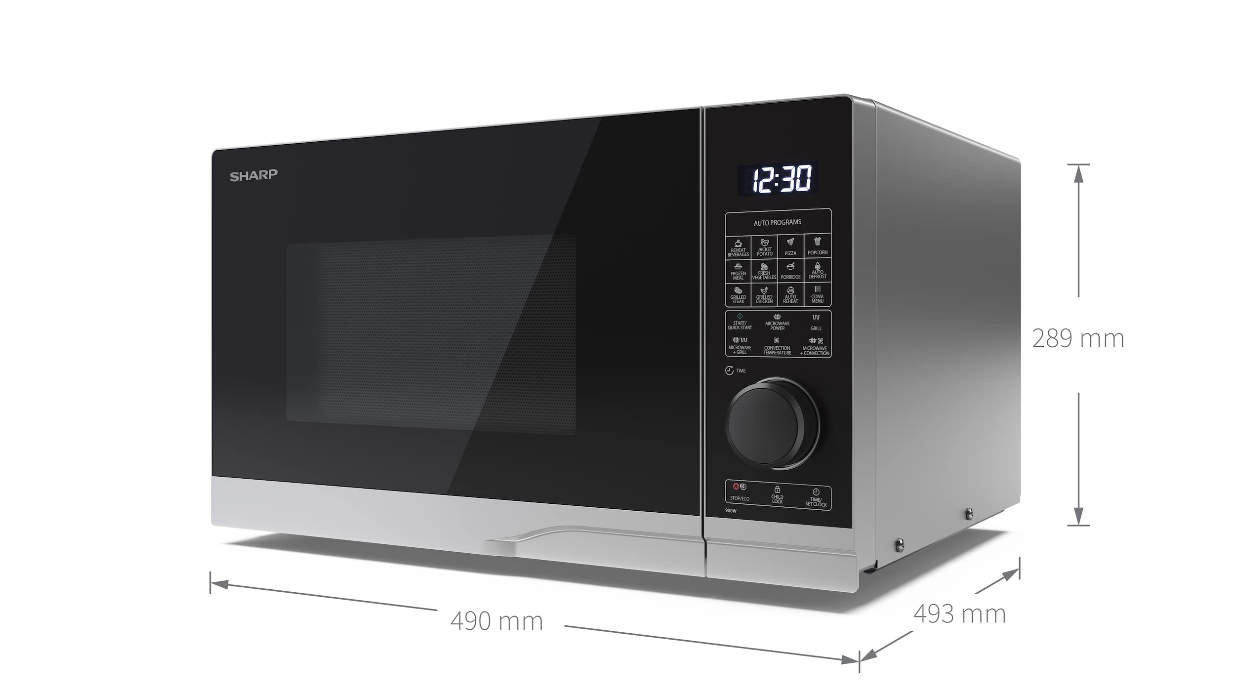 Four micro-ondes Sharp YC-PC254AE-S + Convection, 25 Litres, 900W