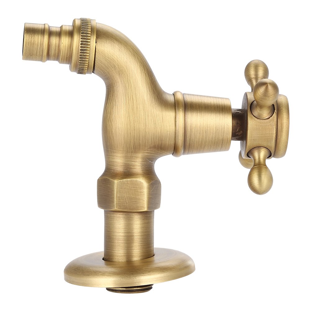 Zerodis G1/2 Miscelatore Ottone Massiccio Rubinetto Vintage Montaggio Parete Rubinetto dell'Acqua Classico Faucet Water Tap con Tenuta e Borsa Stoccaggio Lavandino Lavatrice Lavabo Bagno (Breve)