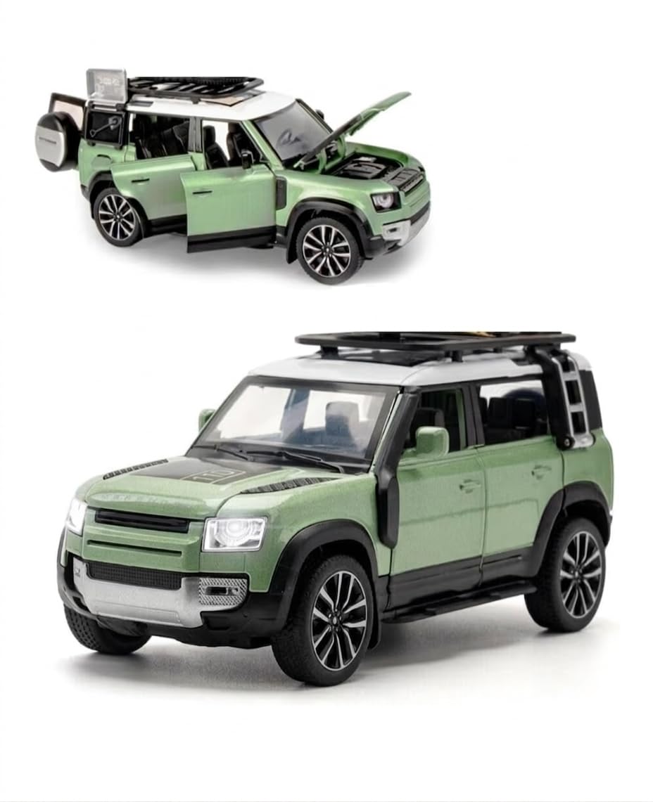 Range Rover Defender 1:32 Scale Model Car | Exclusive Alloy Metal Pull Back Die-cast Car |Metal Pullback Toy car with Openable Doors & Light Music Best Gifts Toys Kids (Colors as Per Stock)-image-6