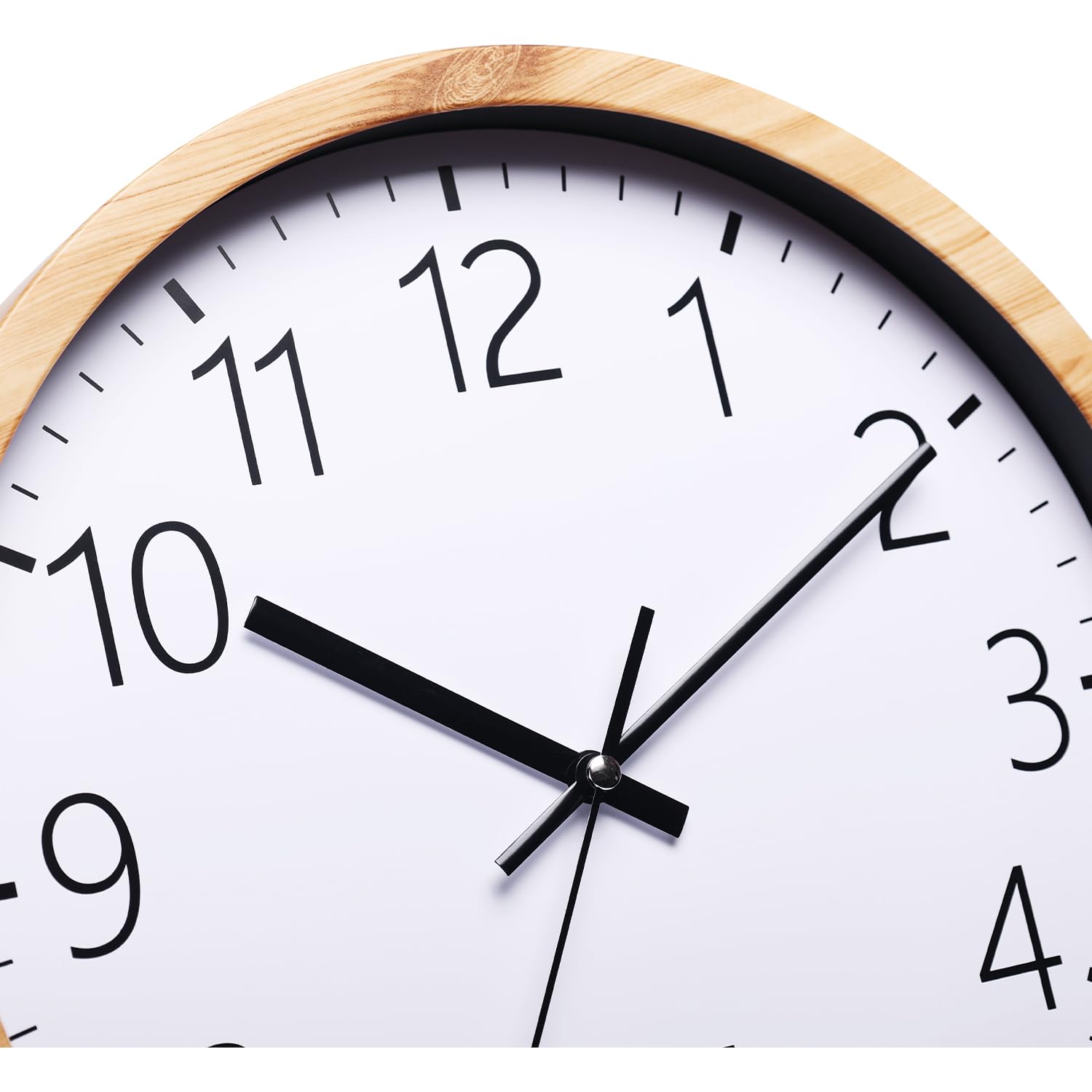 NUOVO Reloj de pared redondo de madera de imitación de 30 cm, salón, dormitorio, cocina, silencioso, sin tic-tac, reloj de pared retro minimalista moderno (30 cm 12 pulgadas)
