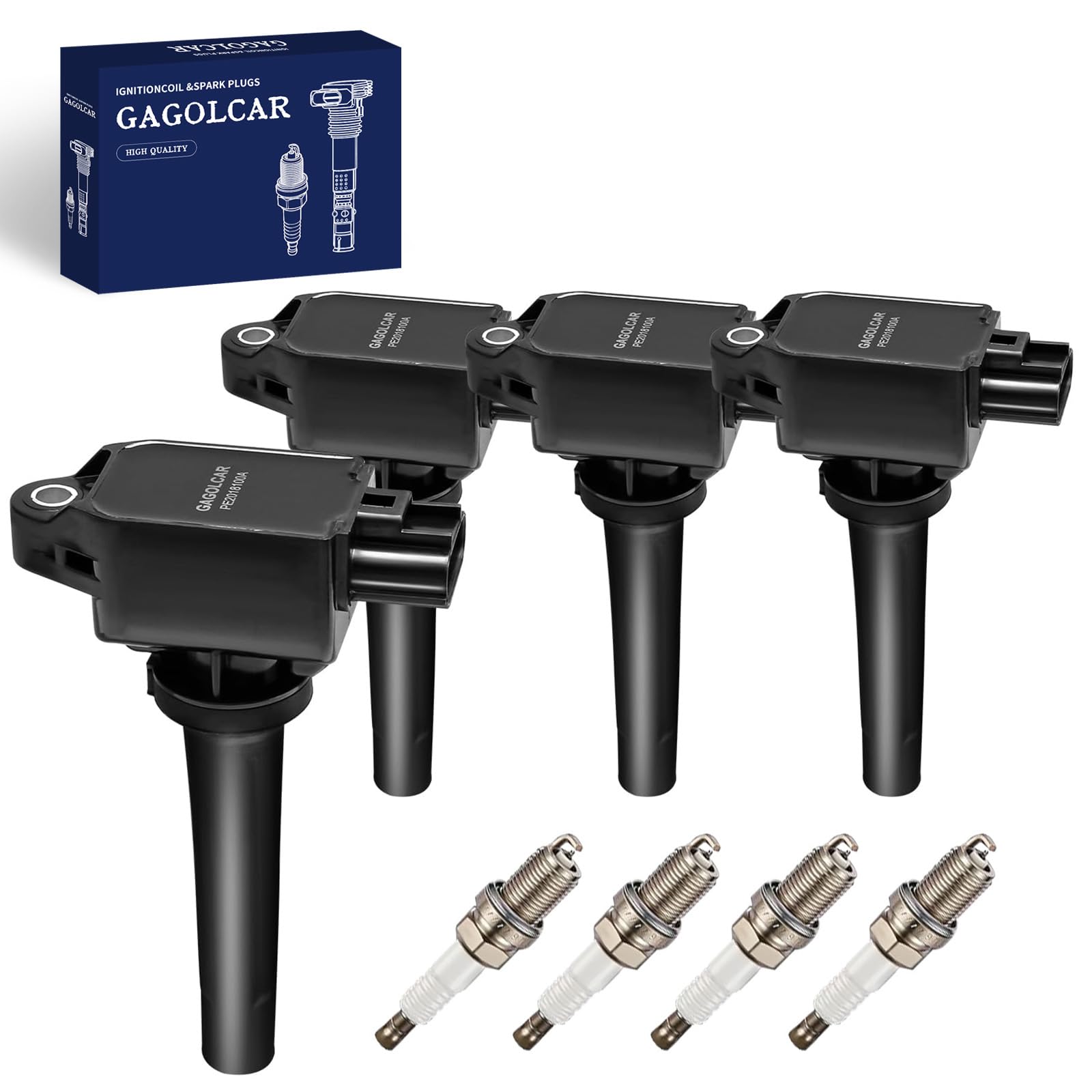 HIGH SPARK IGNITION COIL PREMIUM マツダ用 Amazon.com: GAGOLCAR UF656 OEM Ignition Coils Pack and Spark Plugs