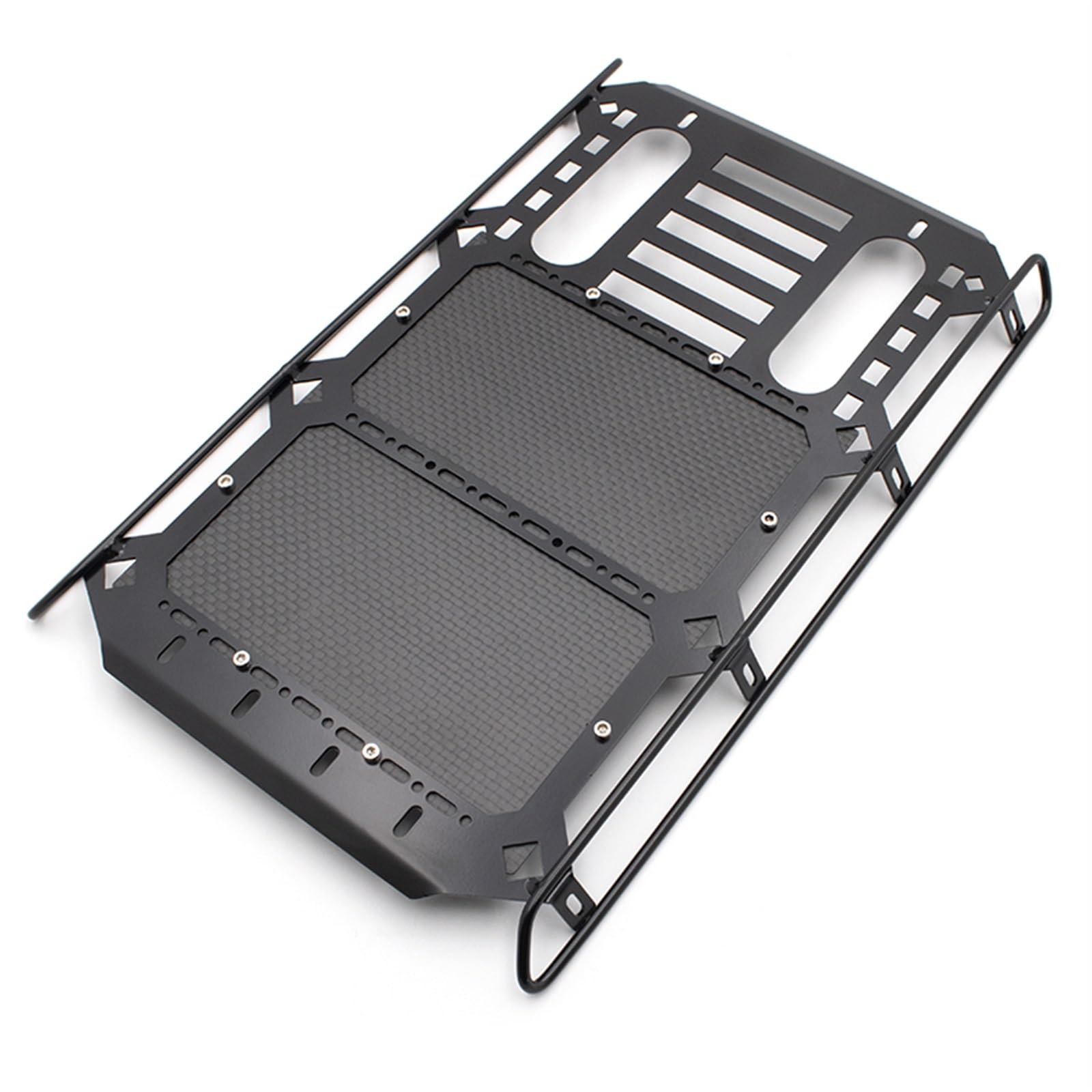Metalowy bagażnik dachowy wyścigowy z panelem z włókna węglowego 253x168mm Ulepszenia Części Akcesoria RC Crawler Car, dla Traxxas, TRX4 G500 Bagażnik dachowy