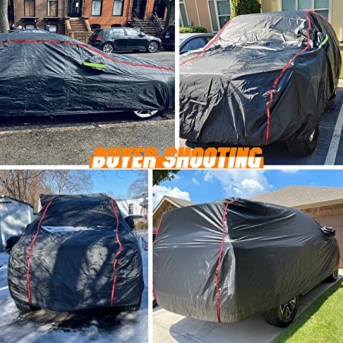 Quyddc Breathable New Material, Waterproof Car Cover, Locks And Zipper Doors, Sunscreen Waterproof Uv Prevention Snowproof Wind And Windproof,Suitable For Indoor Outdoor,For Sedan (205" To 216") B5 #TOP5