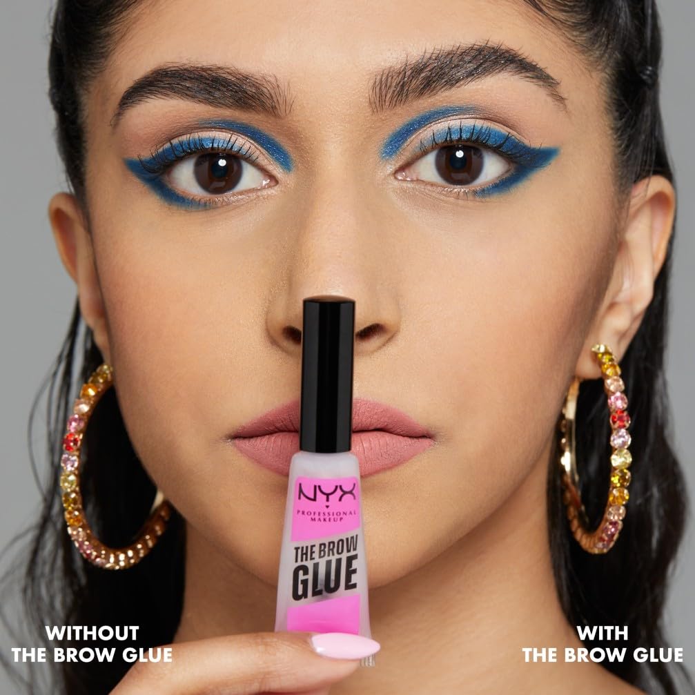 NYX Professional Makeup Fijador de Cejas Larga Duración 16 Horas The Brow Glue, Fórmula Vegana, Pack Doble, Gel Transparente