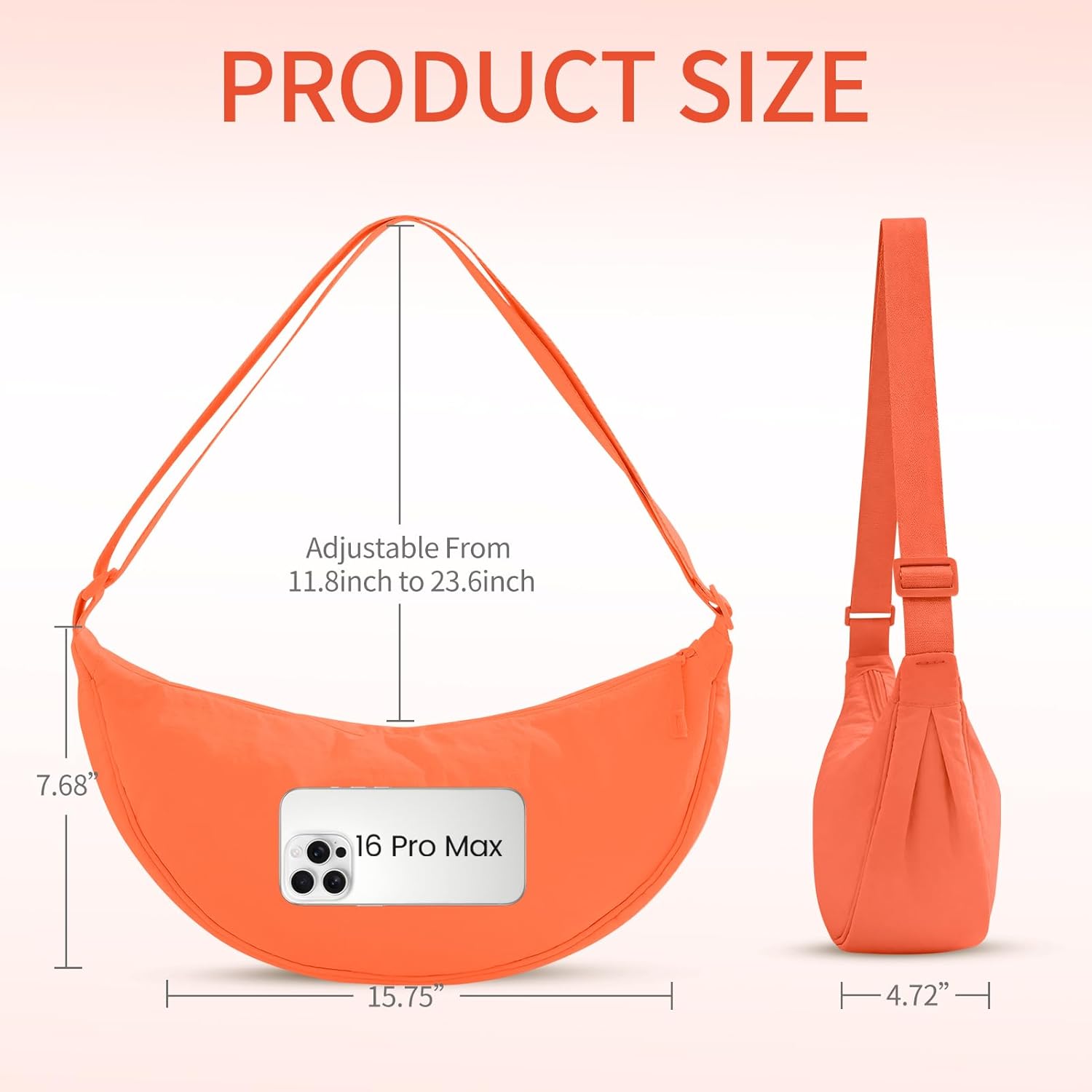 Crescent Crossbody Bag Large,Crossbody Sling Bag with Adjustable Strap Waterproof,Travel Shoulder Bag for Women and Men - Image 4