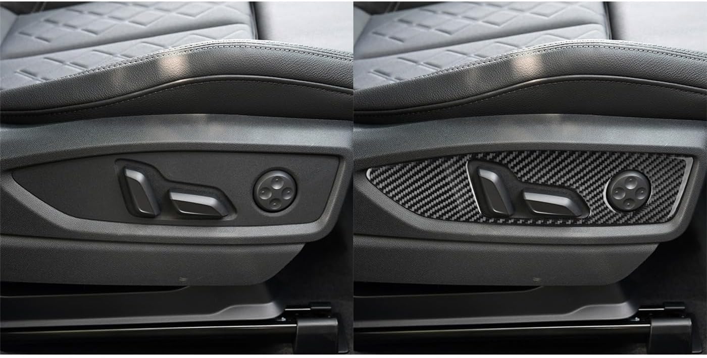 Q5L 2018-2023 Compatible with Car Interior Self Adhesive Dashboard Decal Carbon Fiber Black Sticker A48 (Seat Adjustment)