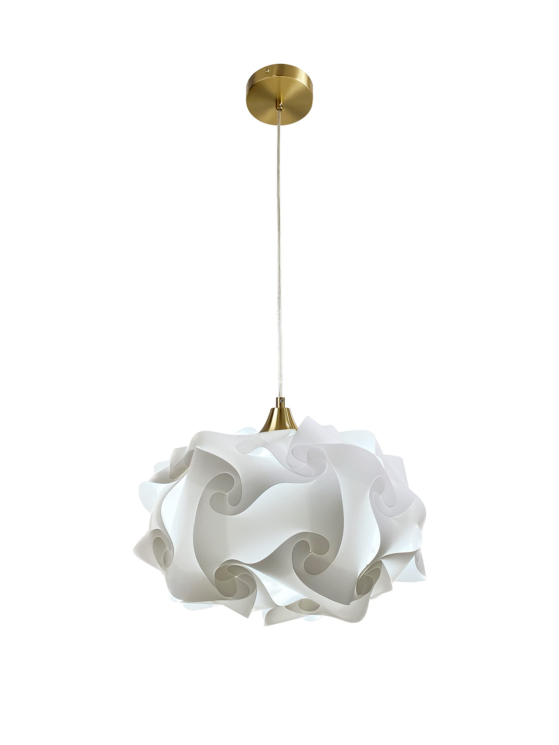 EQLightCloud 1-Light White Globe Oval Pendant, Gold, Medium