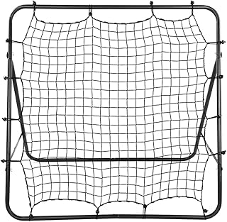 Keenso Rede de rebote de futebol, rede de aço dobrável para alvo de futebol ajustável de malha para baliza de futebol equipamento de treinamento de assistência de tiro suprimentos de futebol