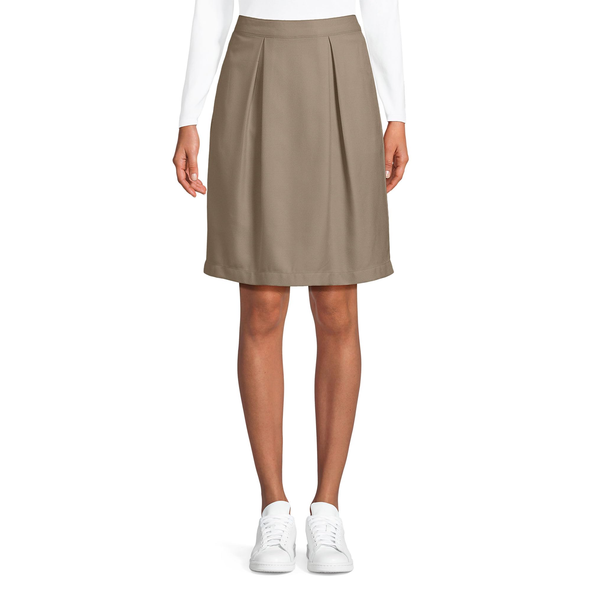 Lands End School Uniform Womens Solid Pleated Skort Top of Knee