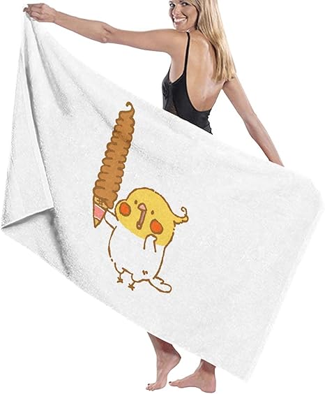 Amazon いオカメインコ イラスト3おしゃれ ビーチタオル バスタオル 大判 マイクロファイバー ポリエステ ポリアミド 吸水 速乾グッズ 家庭用 お風呂 プール ジム 130x80cm バスタオル ホーム キッチン オンライン通販
