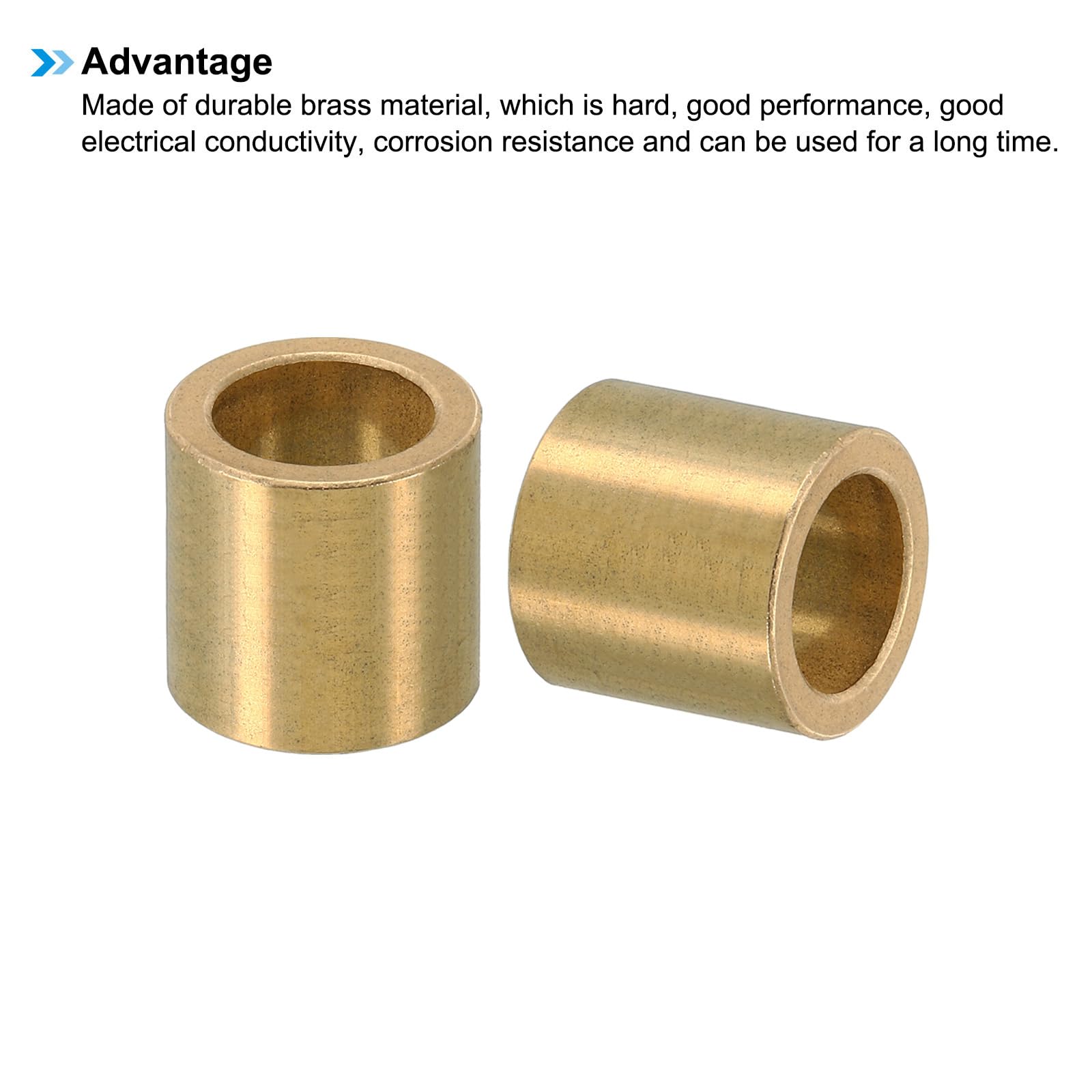 PATIKIL M14 Brass Spacers, 2 Pcs Metal Spacer Brass 14mm ID x 20mm OD x 20mm L Brass Spacers Screw Standoff for 5/9 Inch or M14 Screw - Image 4