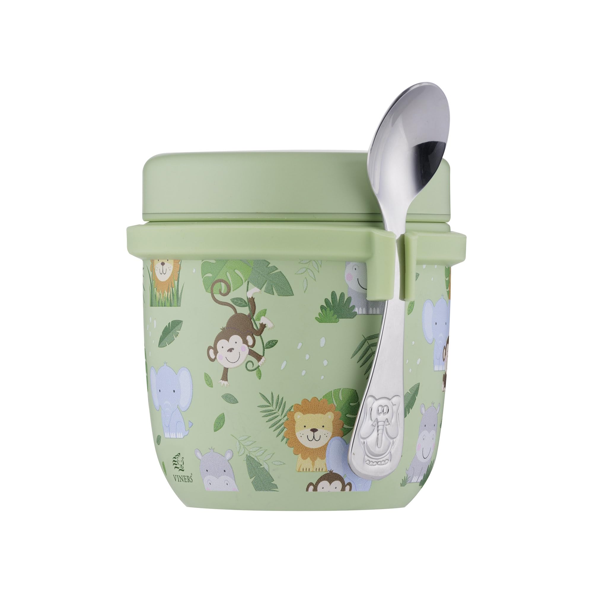 Viners Kids Food Flask 300Ml Jungle Design With Spoon Vacuum Insulated Lunch from B&Q