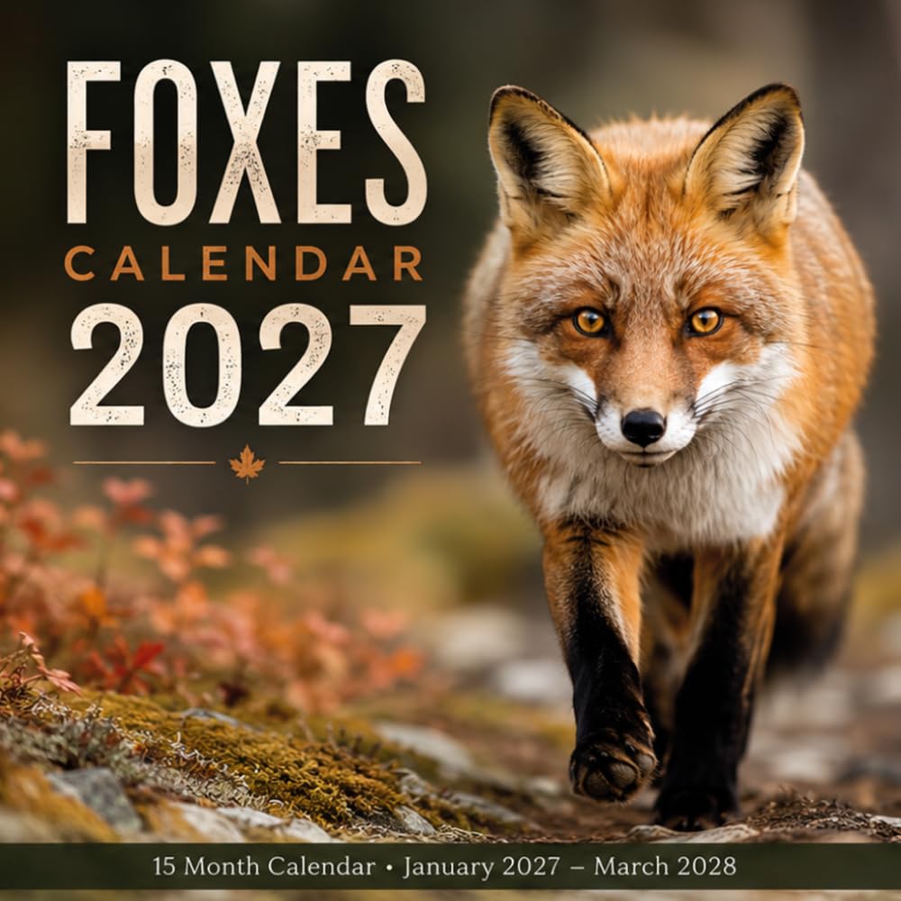 Foxes Calendar 2027: 15-Month Monthly Planner Featuring Beautiful Fox Photography and Scenic Woodland Landscapes (January 2027–March 2028)