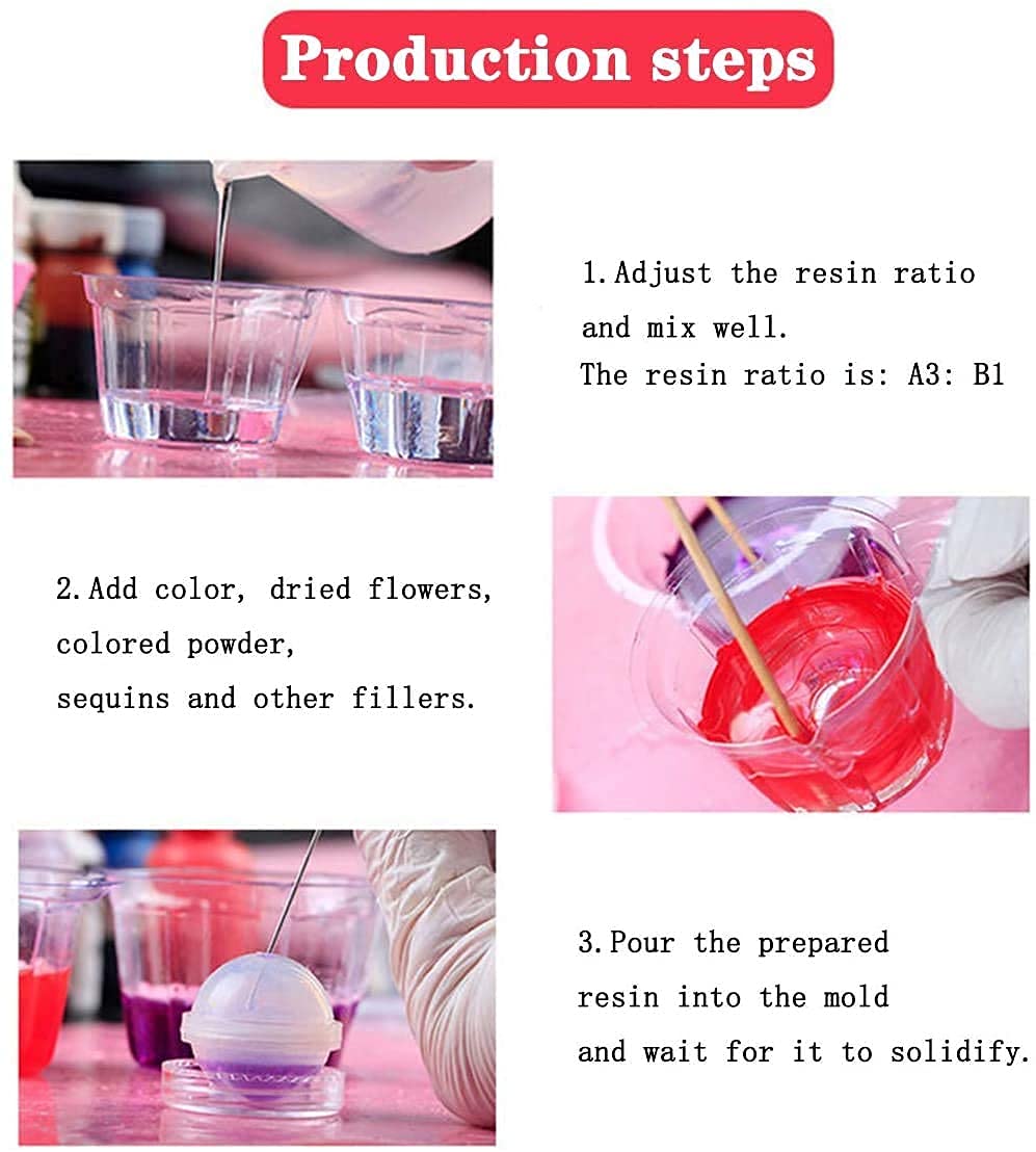 HASTHIP 109 Pcs Silicone Resin Moulds Set with Storage Bag 4
