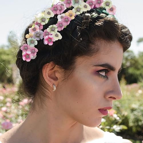 Miniatura 5 de Ewanda store 100 piezas de mini margaritas de flores artificiales surtidos de seda artificial, cabezas de flores falsas para novia, boda, fiesta,