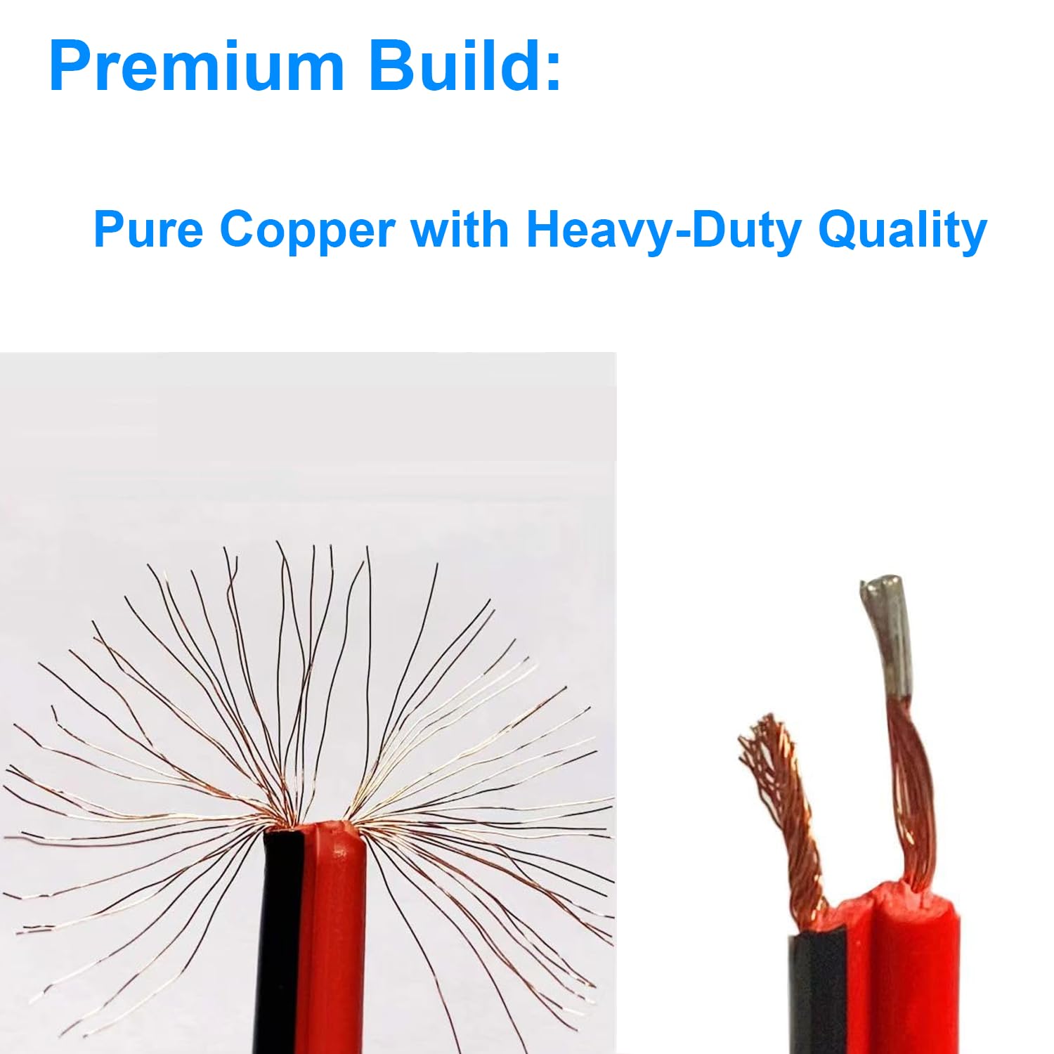 (Real 18AWG) 1 Pairs 12V 5A DC Power Pigtail Barrel Plug Connector Cable, 2.1mm x 5.5mm Male Female DC Pigtail Connectors for CCTV Security Camera and 12V Power Supply Adapter (1 Male+1 Female) - Image 5