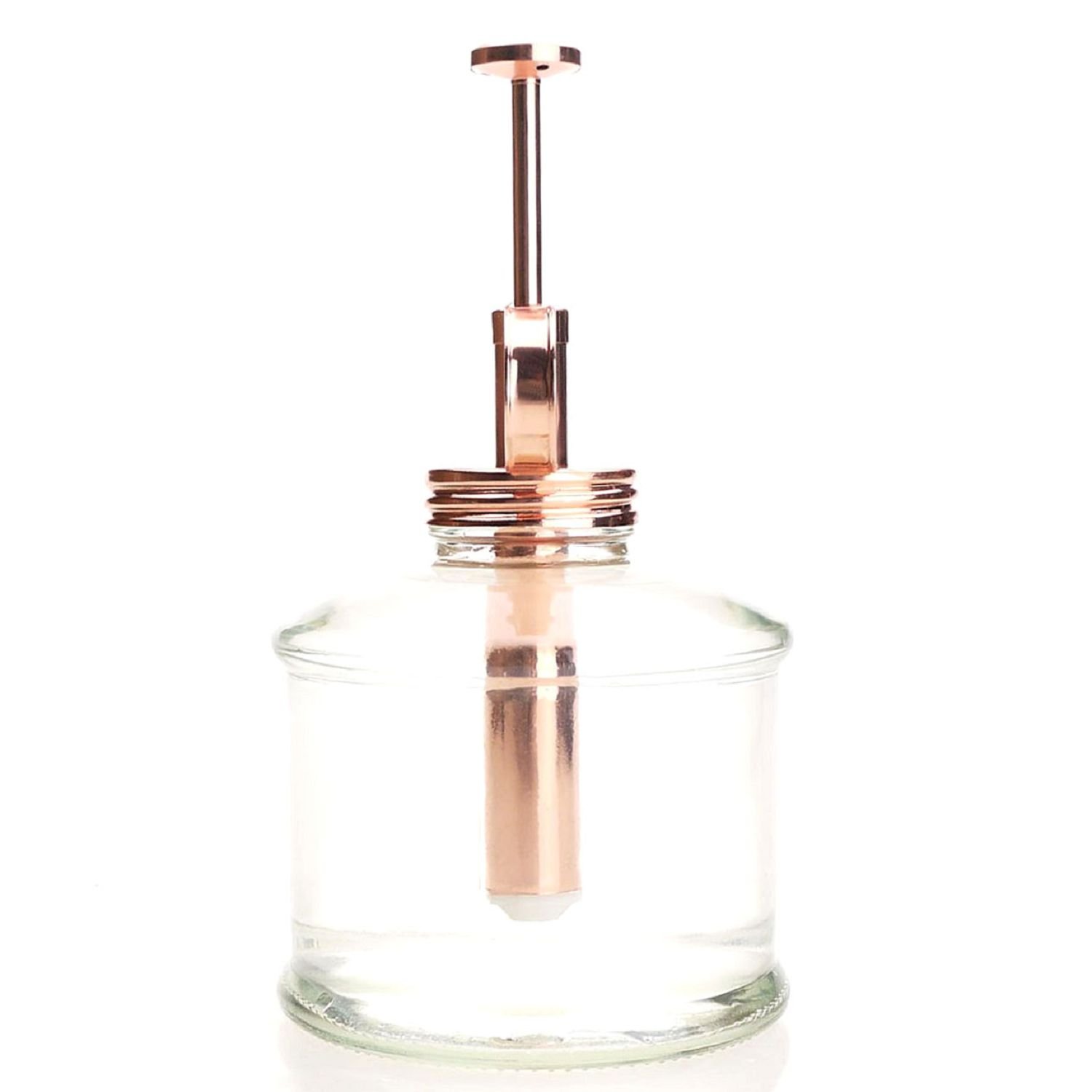 Purism Style Plant Mister- Glass Bottle & Brass Sprayer (Clear & Rose Gold)