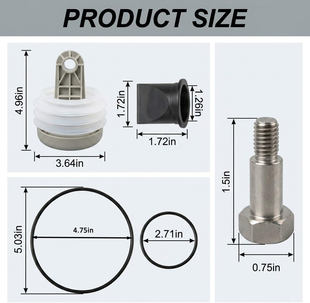 385230980 Pump Bellow Kit with 1-1/2" Duckbill Valves & O-Ring Kit, Vacuum Pump Maintenance Set Compatible with Sealand S T J Series, Essential for RV and Marine Toilet Systems