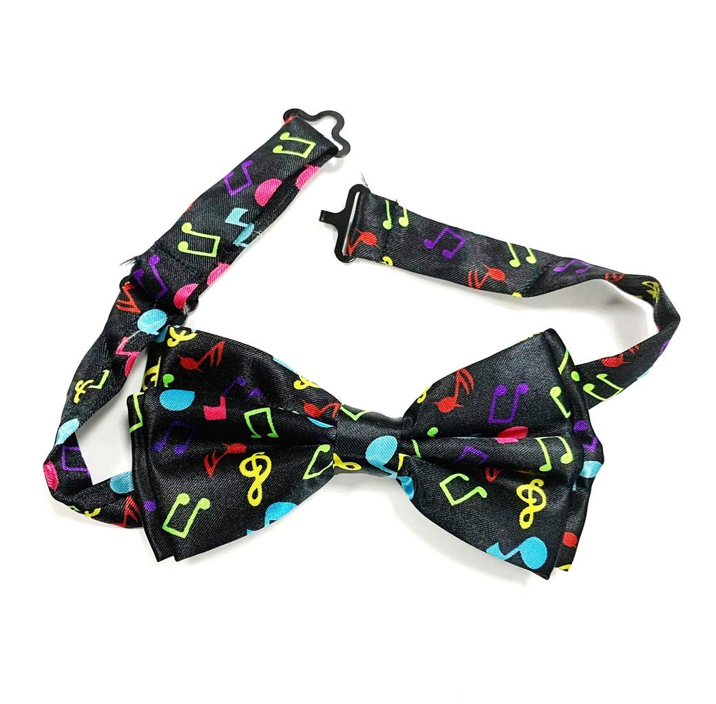 Stylex Unisex Musical Colour Satin Mens Pre Tied Plain Army Pattern Bow Tie Wedding Party Prom Dress Necktie Ties (Musical)