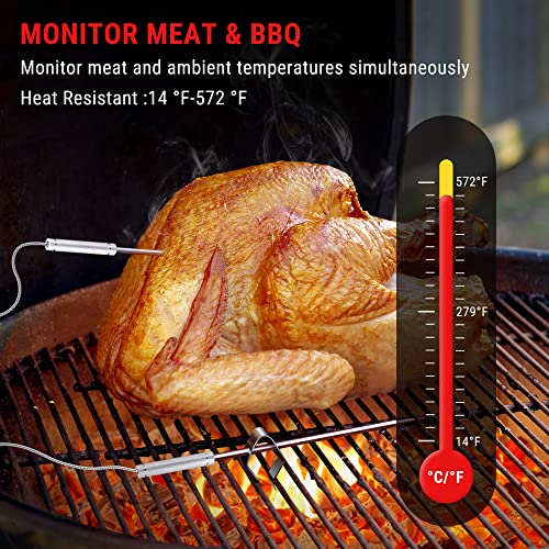 Image of TempPro 500FT Long Range Wireless Meat Thermometer for Grilling and Smoking with 2 Probes, Smoker BBQ Grill Kitchen Food Cooking Digital Thermometer for Meat Turkey (Previously ThermoPro)