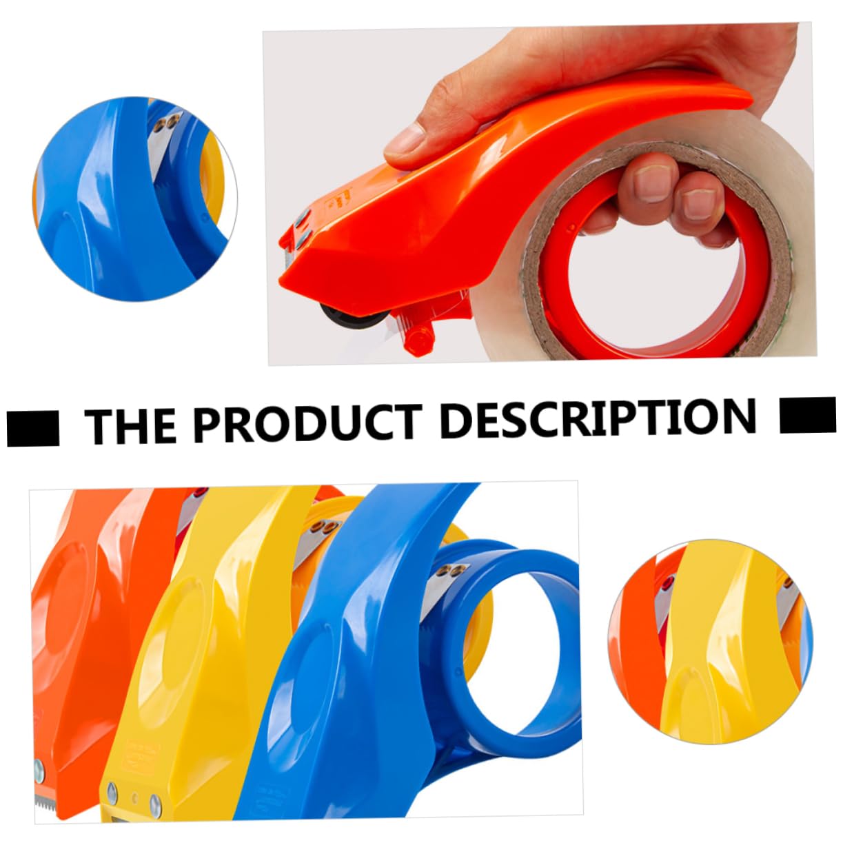 Gadpiparty 3 Sätze Teiliges Klebebandabroller Set Ergonomisch Handlich Mit Starker Schneidekraft Für Paketklebeband Bis Transparentes Kunststoffmaterial Zum Schnellen Und 3 Stücke * 3
