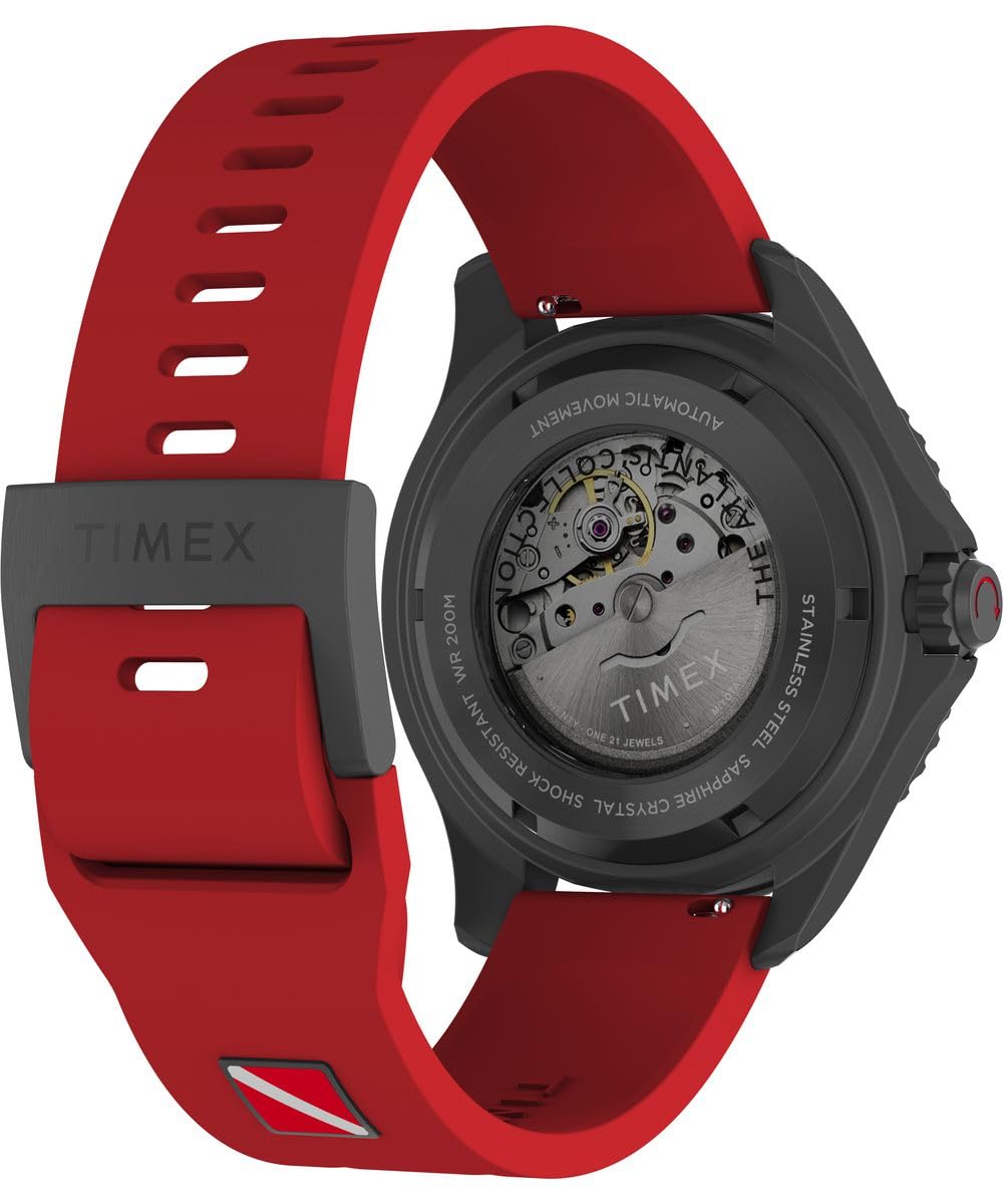 Timex Reloj analógico automático para Hombre con Correa de Goma Tiburón