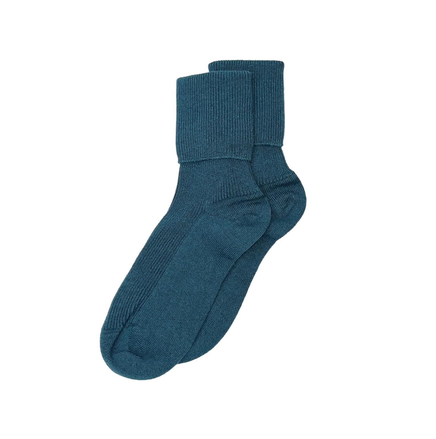 Jasmine Silk Ladies Cashmere Socks Made in Scotland for Women (Teal)