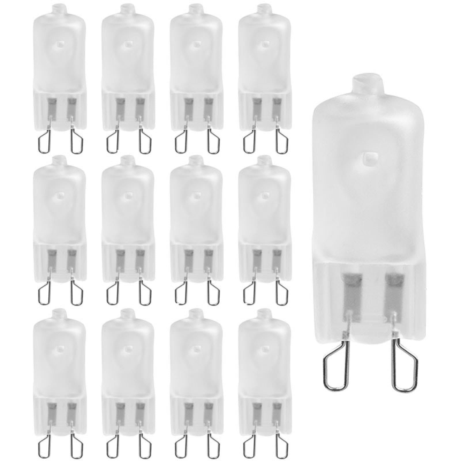 UGEFKMQ Capsule Frosted G9 Halogen Bulbs 40W 230V G9 Halogen Light Bulbs 2 Pin Base T4 Jcd Type Xenon Small Light Bulb Dimmable 20Pc 25W
