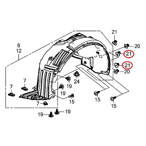 Miniatura 4 de OAUTOO 30PCS Fender Delantal Ojal Tuerca Clip Se Ajuste Tornillo de 0.197 in para Honda y Acura 90682-SEA-003