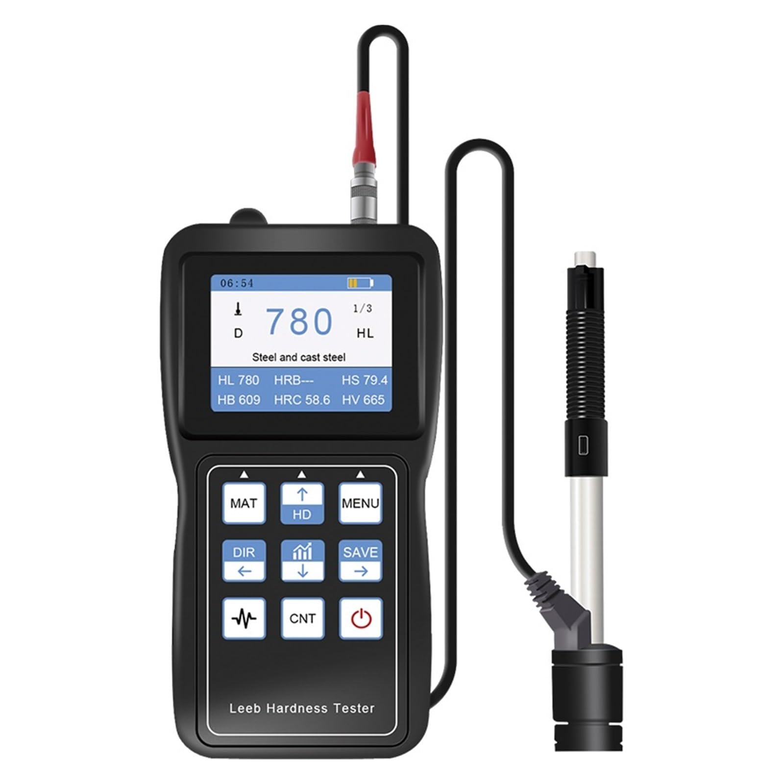 Durómetro Leeb con pantalla a color de alta precisión, portátil, de escala completa, 170-960HLD Amplio rango de medición