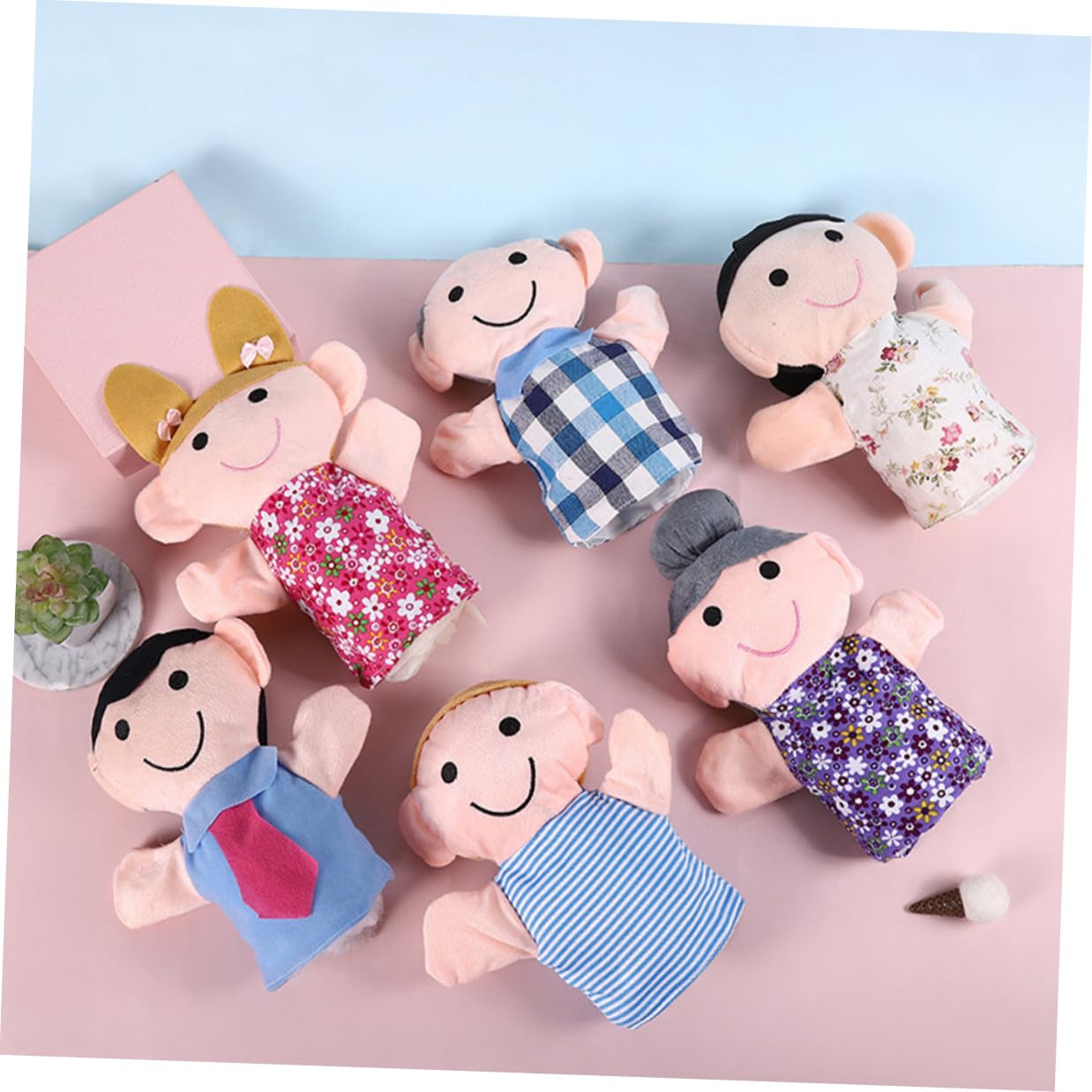 TOYANDONA 6pezzi Burattini per Ragazzo Ragazza Giocattolo per Giochi di Ruolo Burattini Mano per Ragazzo Ragazza Realizzati in Peluche Cotone Pp Ultra Morbidi e Confortevoli
